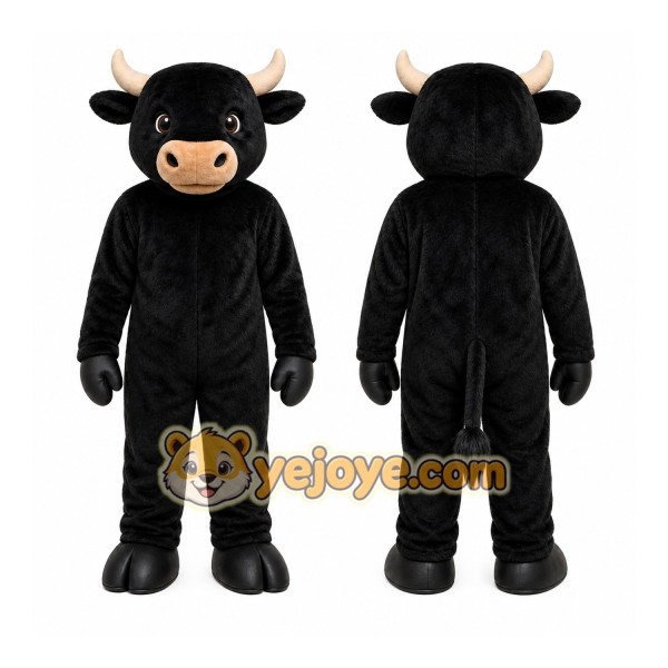 Black Bull Cattle Mascot Costume