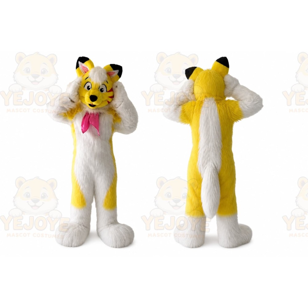 Yellow Fox Dog Husky Mascot Costume