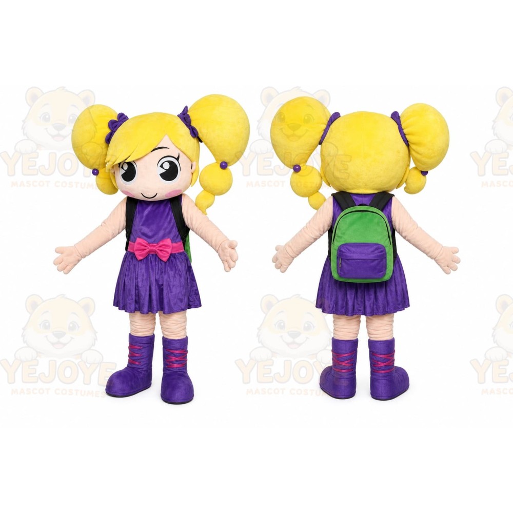 Yellow Hair Girl Mascot Costume