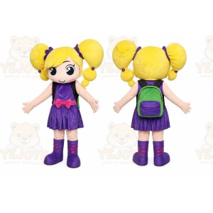 Yellow Hair Girl Mascot Costume
