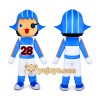 Cartoon Boy in Blue Helmet Mascot Costume Cartoon Boy in Blue Helmet Mascot Costume