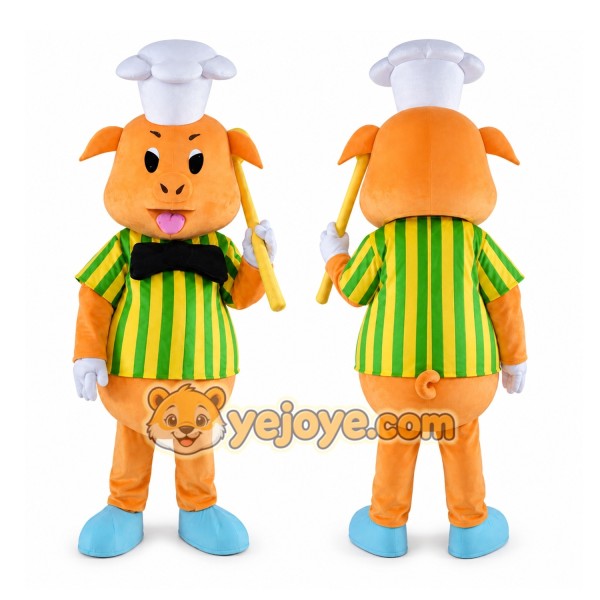 Yellow Pig Mascot Costume