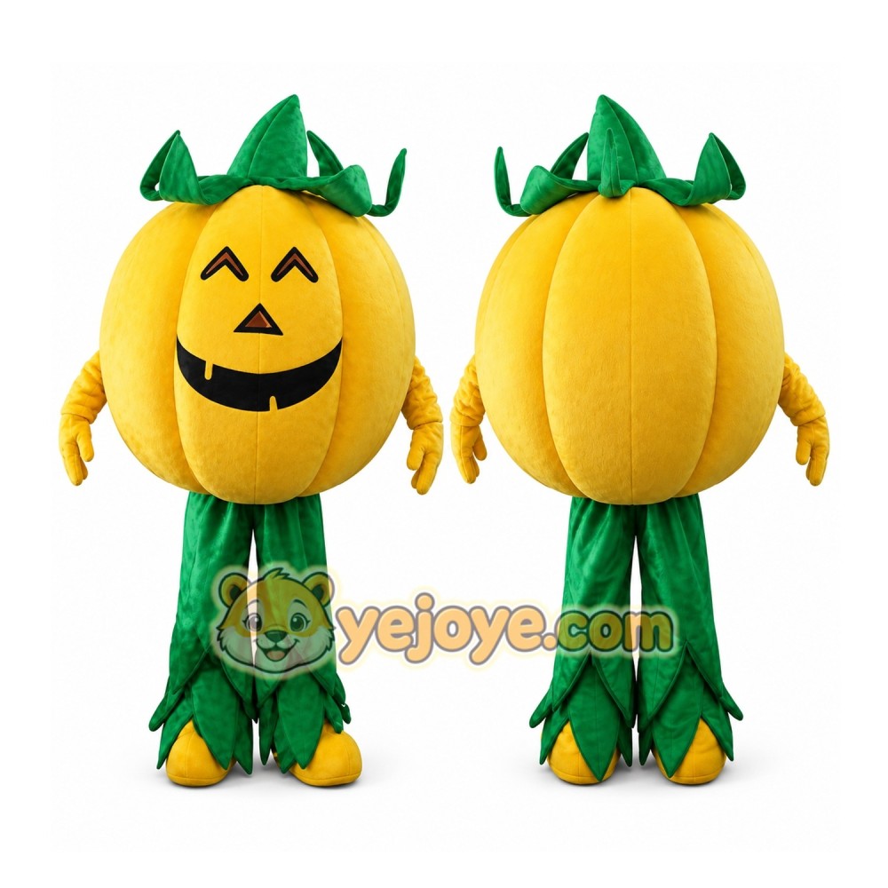 Yellow Pumpkin Mascot Costume Yellow Pumpkin Mascot Costume