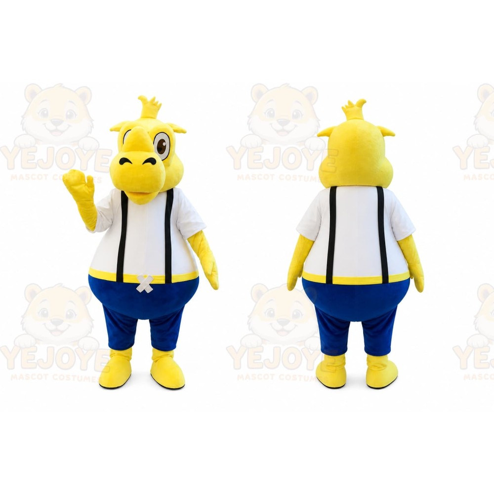 Yellow Rhino Mascot Costume
