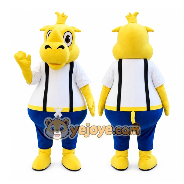 Yellow Rhino Mascot Costume