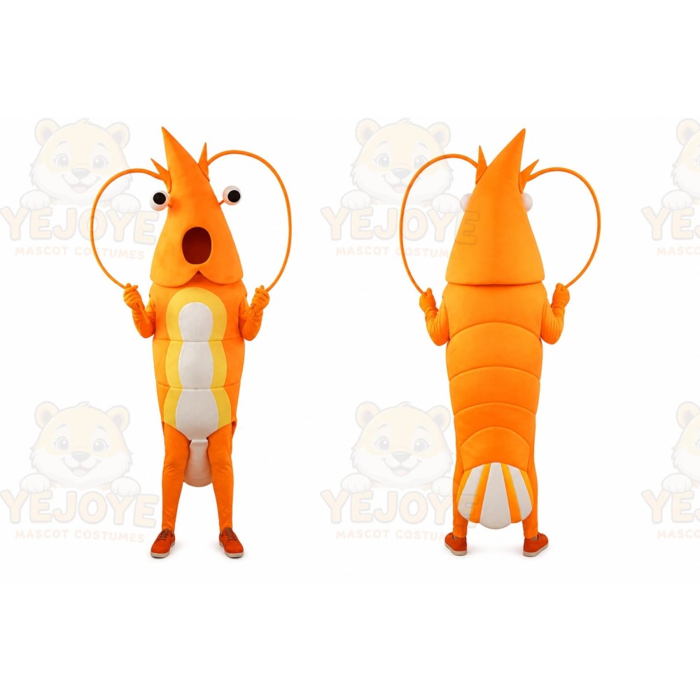 Yellow Shrimp Mascot Costume