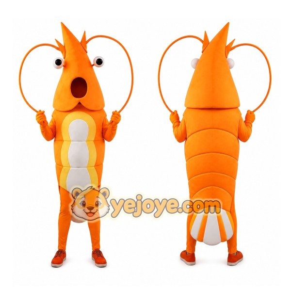 Yellow Shrimp Mascot Costume