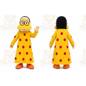 Yellow Skirt Arab Woman Mascot Costume