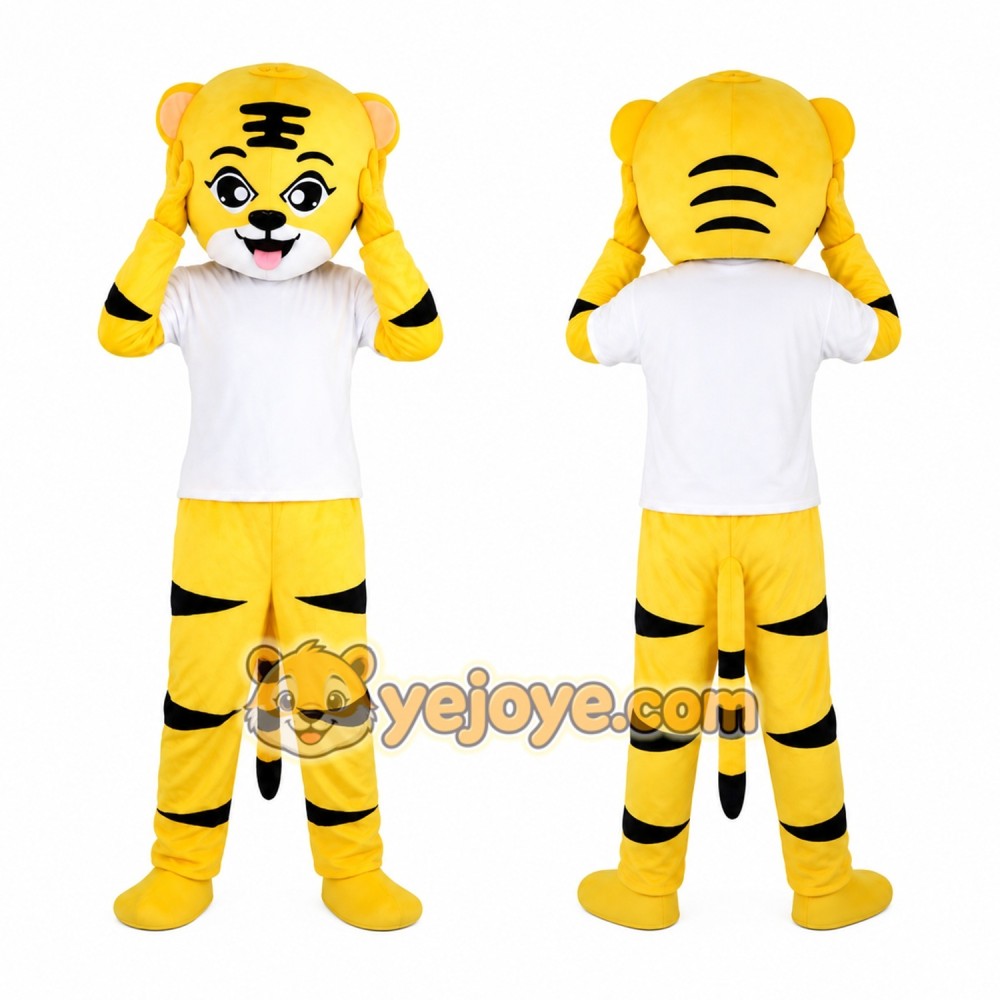 Yellow Sport Tiger Mascot Costume for Adult Yellow Sport Tiger Mascot Costume for Adult