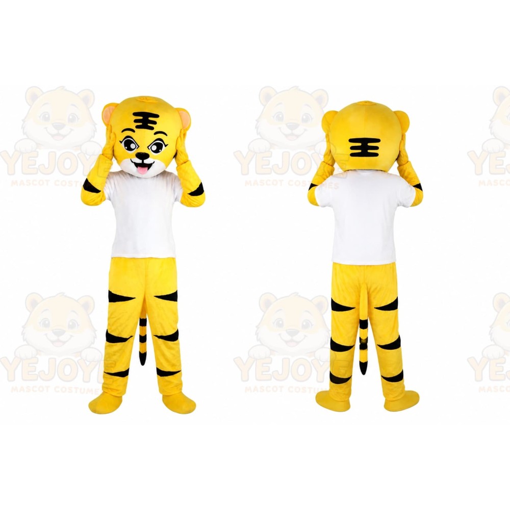 Yellow Sport Tiger Mascot Costume for Adult