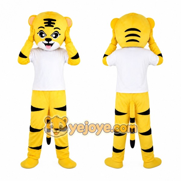 Yellow Sport Tiger Mascot Costume for Adult