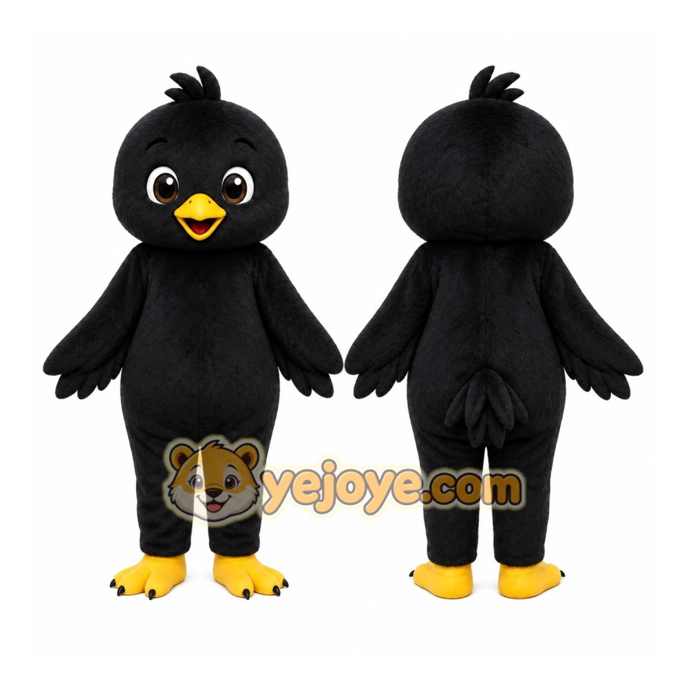 Black Chick Mascot Costume Black Chick Mascot Costume