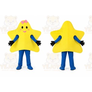 Yellow Star Mascot Star Girl Mascot Costume