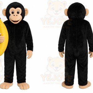 Black Chimpanzee And Banana Mascot Costume