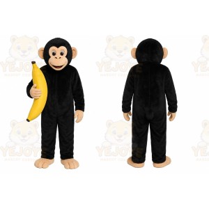 Black Chimpanzee And Banana Mascot Costume