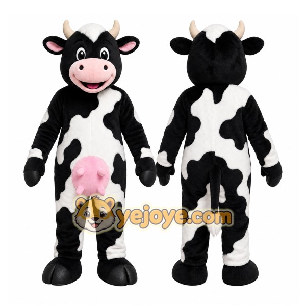 Black Cow Mascot Costume for Adult
