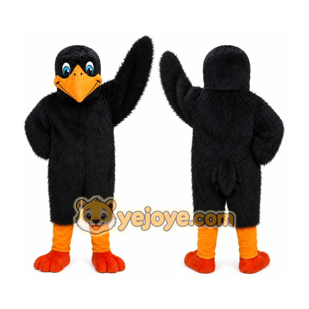 Black Eagle Bird Mascot Costume Black Eagle Bird Mascot Costume