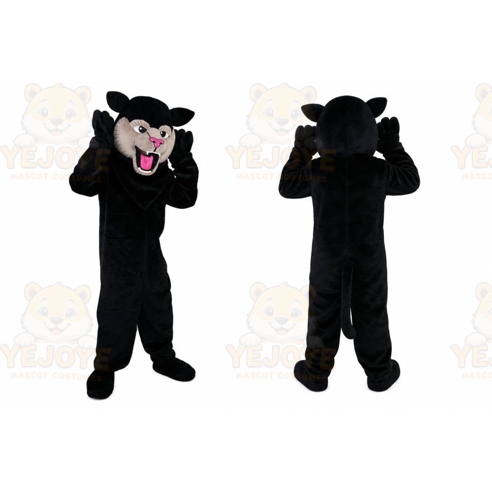 Black Felis Silvestris Cat Mascot Costume for Adult
