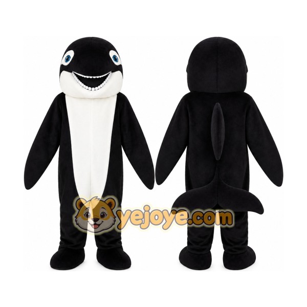 Black Killer Whale Mascot Costume Adult Cartoon Character