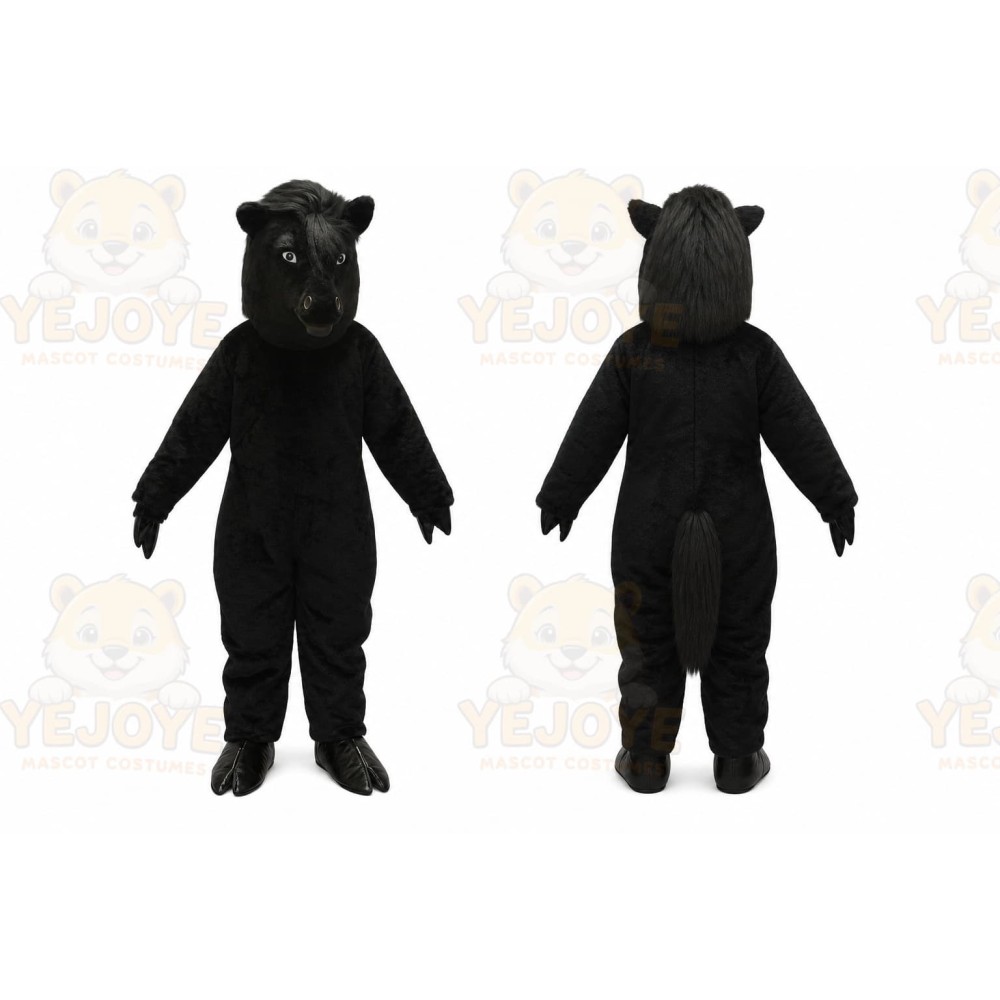 Black Mustang Horse Mascot Costume