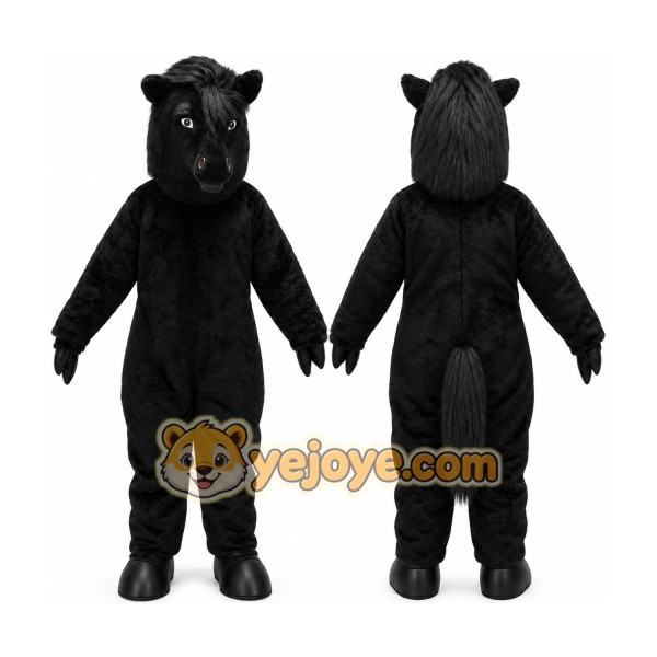 Black Mustang Horse Mascot Costume