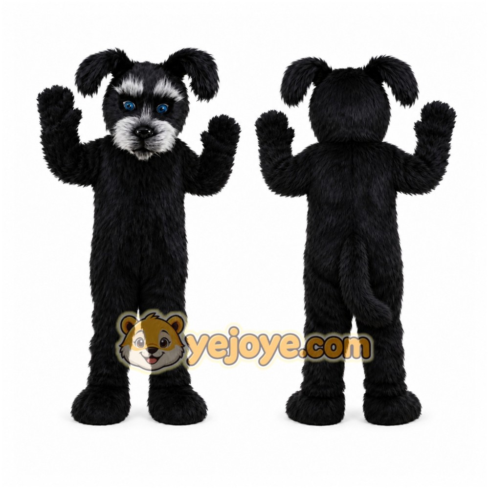 Black Scottish Dog Mascot Costume Cartoon Character Black Scottish Dog Mascot Costume Cartoon Character
