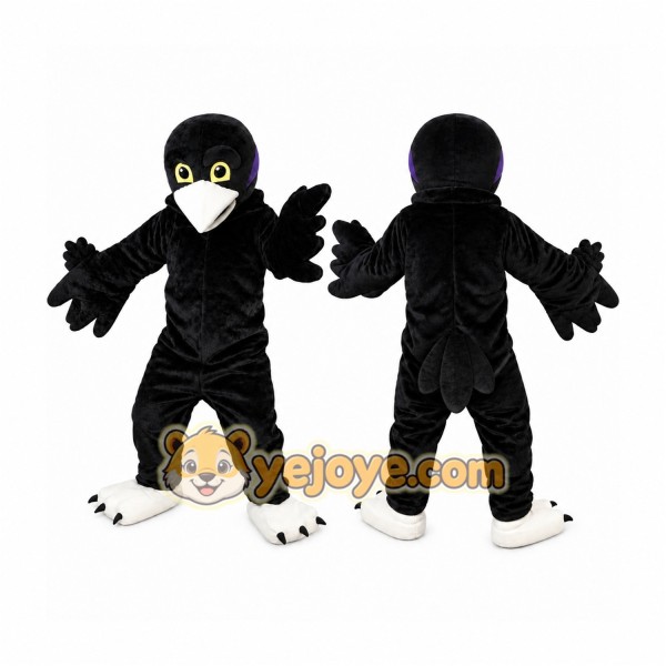 Black Short-Haired Eagle Mascot Costume for Adult
