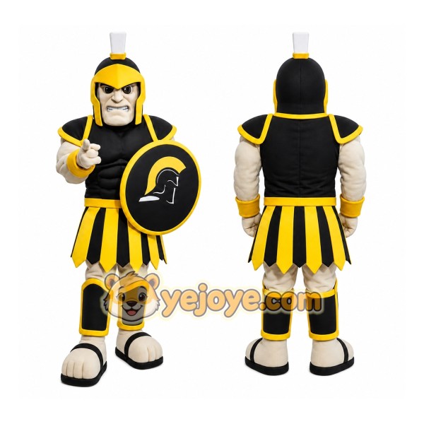 Black Trojan Mascot Costume Spartan Knight Warrior Costume