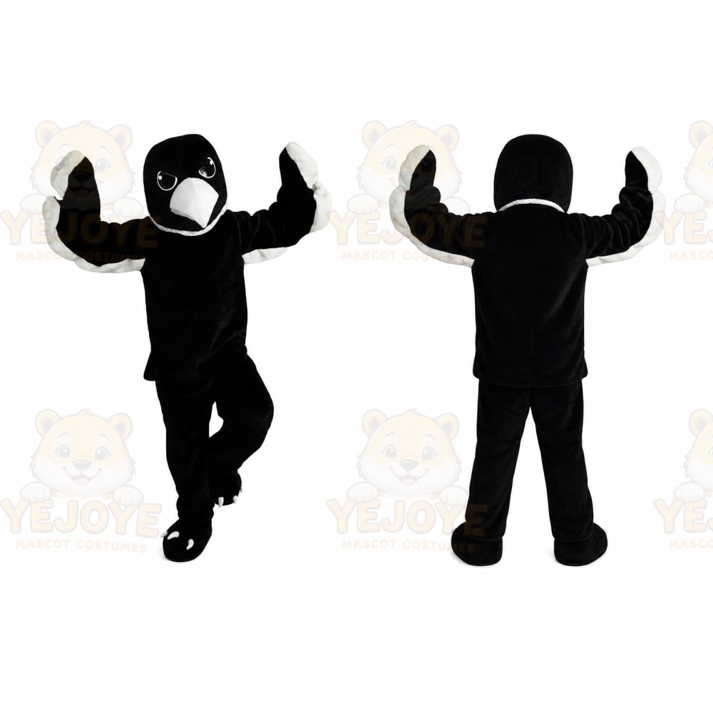 Black White Eagle Mascot Costume for Adult