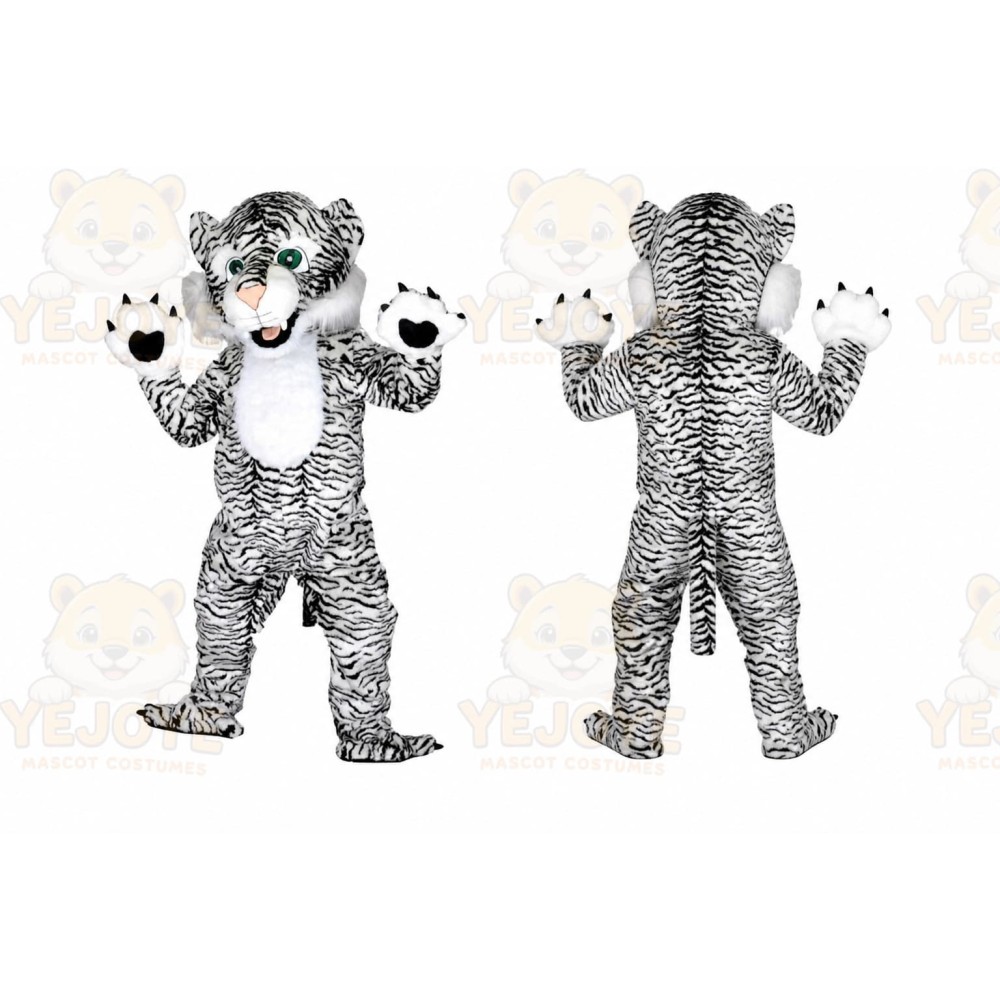 Black White Tiger Mascot Costume