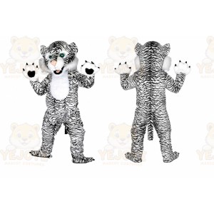 Black White Tiger Mascot Costume