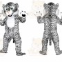 Black White Tiger Mascot Costume