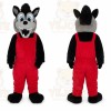 Black Wolf Coyote Mascot Costume Cartoon Character