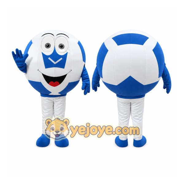 Blue And White Football Mascot Costume for Adult