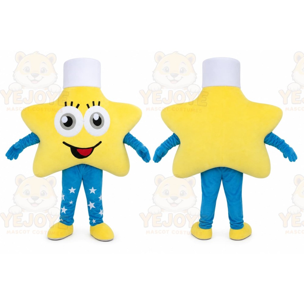 Blue Arms And Pants Yellow Star Mascot Costume