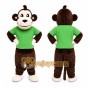 Brown Monkey in Green Shirt Mascot Costume