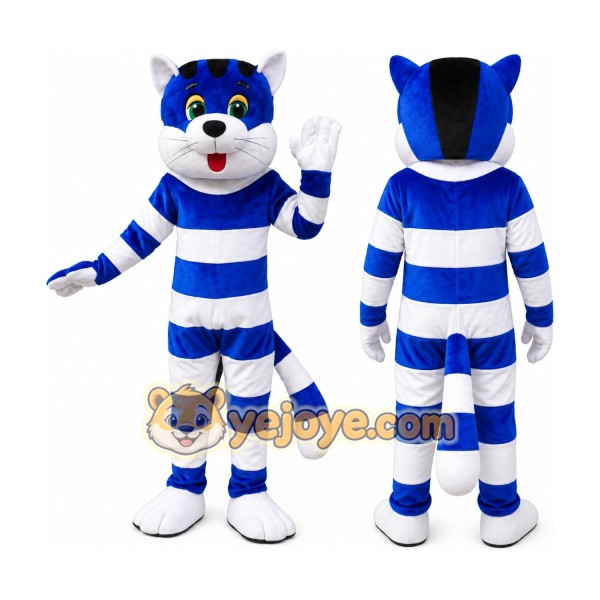 Blue Cat Cartoon Mascot Costume