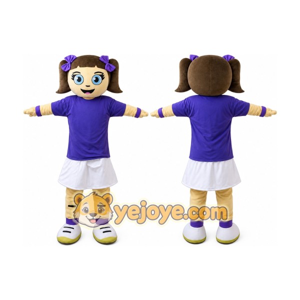 Blue Coat Girl Mascot Costume