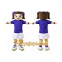 Blue Coat Girl Mascot Costume