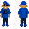 Blue Dj Boy Mascot Costume Adult Cartoon Character