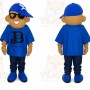 Blue Dj Boy Mascot Costume Adult Cartoon Character