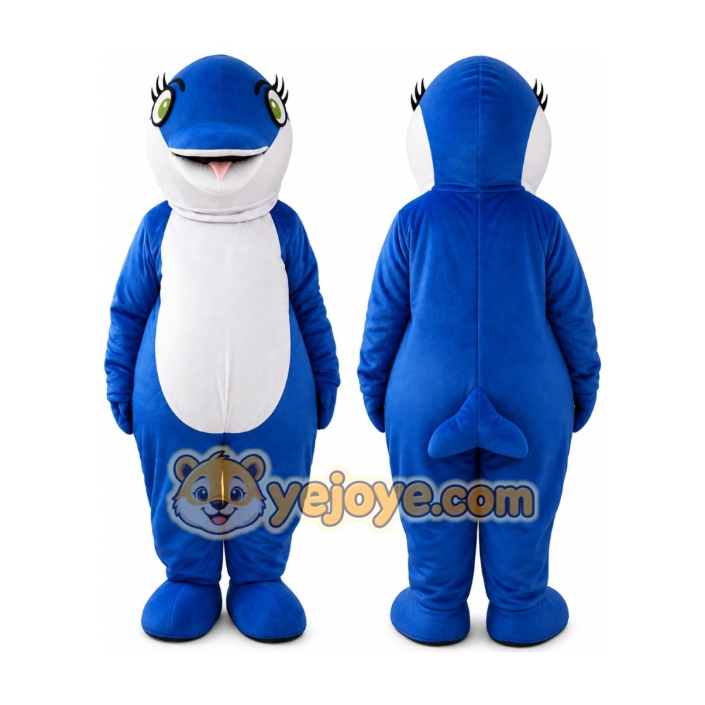 Blue Dolphin Mascot Costume Blue Dolphin Mascot Costume