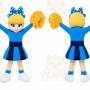 Blue Dress Cutie Cheer Leader Girl Mascot Costume