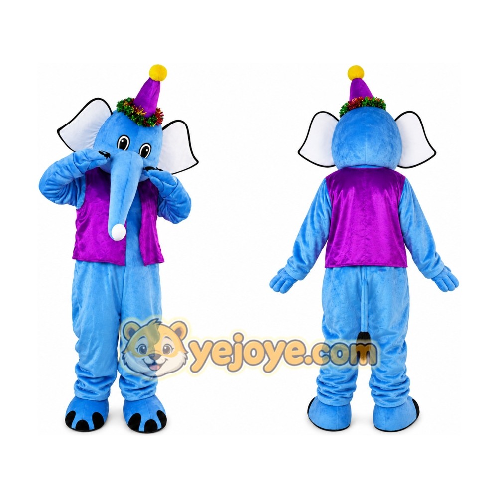 Blue Elephant Mascot Costume Blue Elephant Mascot Costume