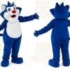Blue Fat Cat Mascot Costume