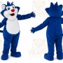 Blue Fat Cat Mascot Costume