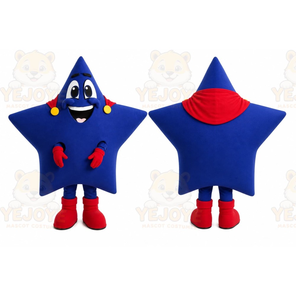 Blue Five Star Mascot Costume