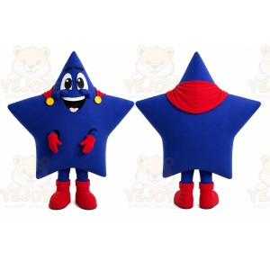 Blue Five Star Mascot Costume
