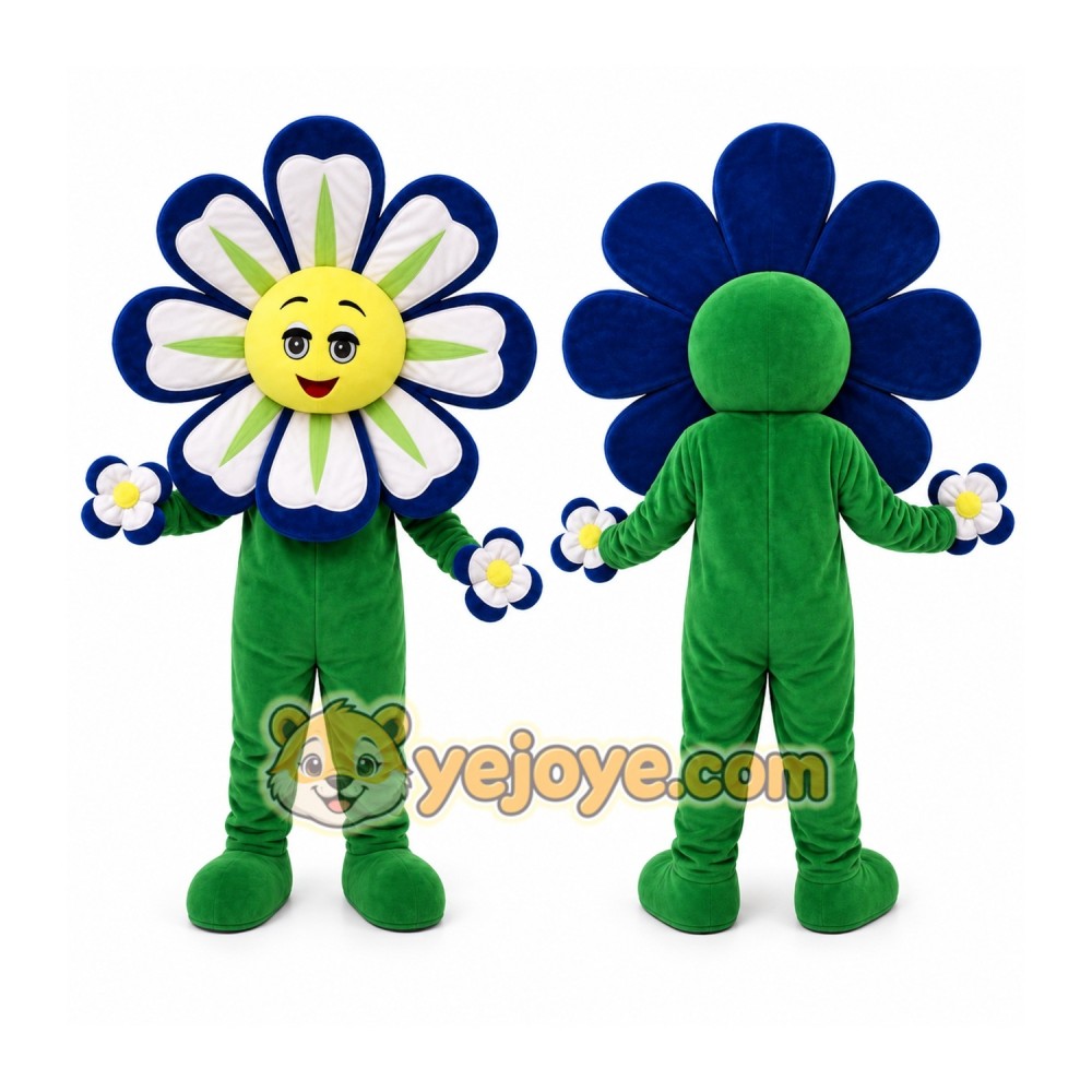 Blue Flower Sunflower Mascot Costume Blue Flower Sunflower Mascot Costume
