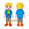 Blond Cartoon Boy Mascot Costume Blond Cartoon Boy Mascot Costume